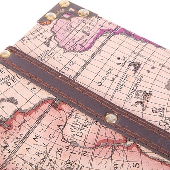 Vintiquwise World Map Print Suitcase/Decor - Picture 2 of 8